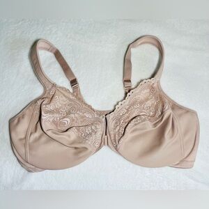 Glamorise Tan Full Coverage Bra with Lace